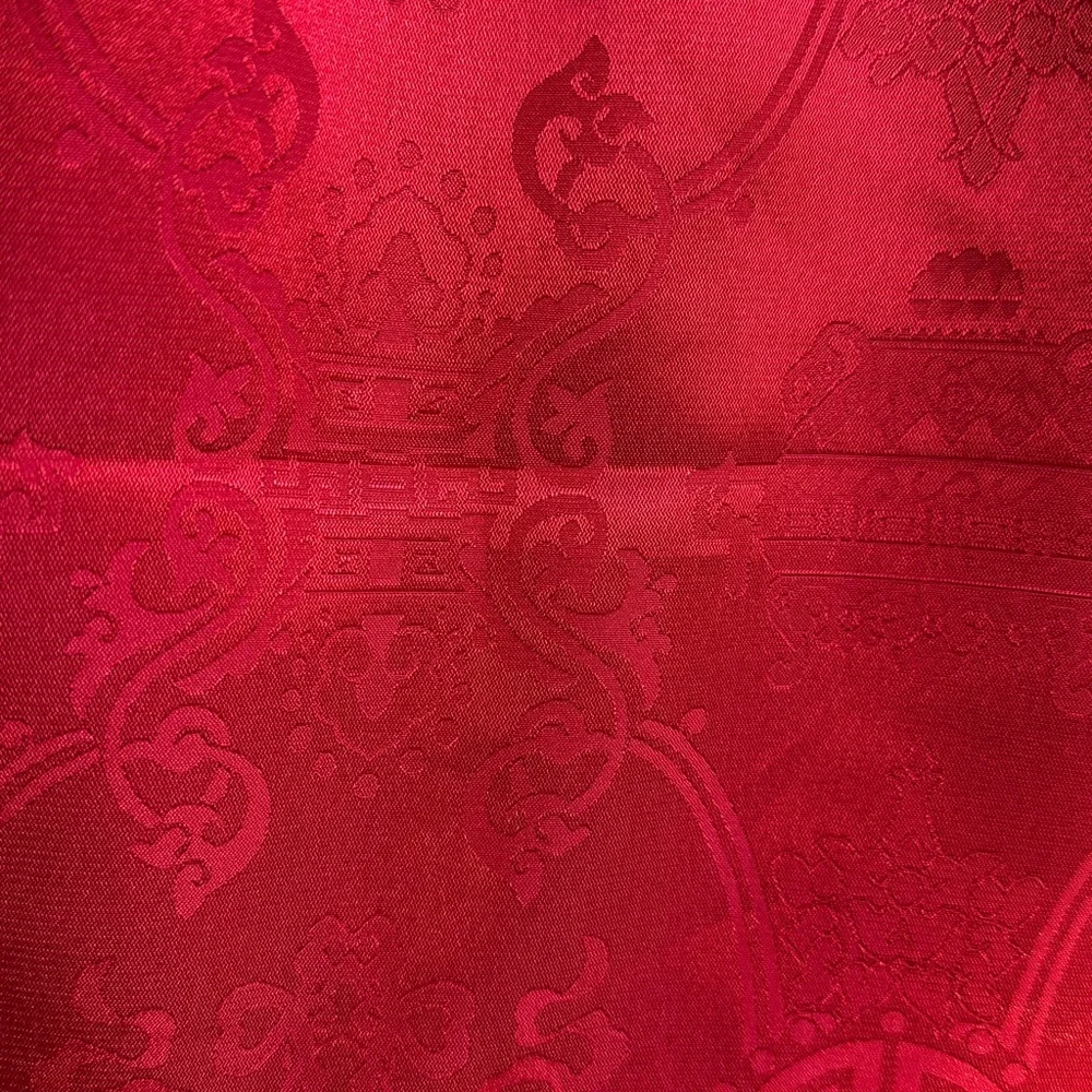 Hong Kong Elegant Crimson Red Silk Scarf, vintage 2003, Never Worn